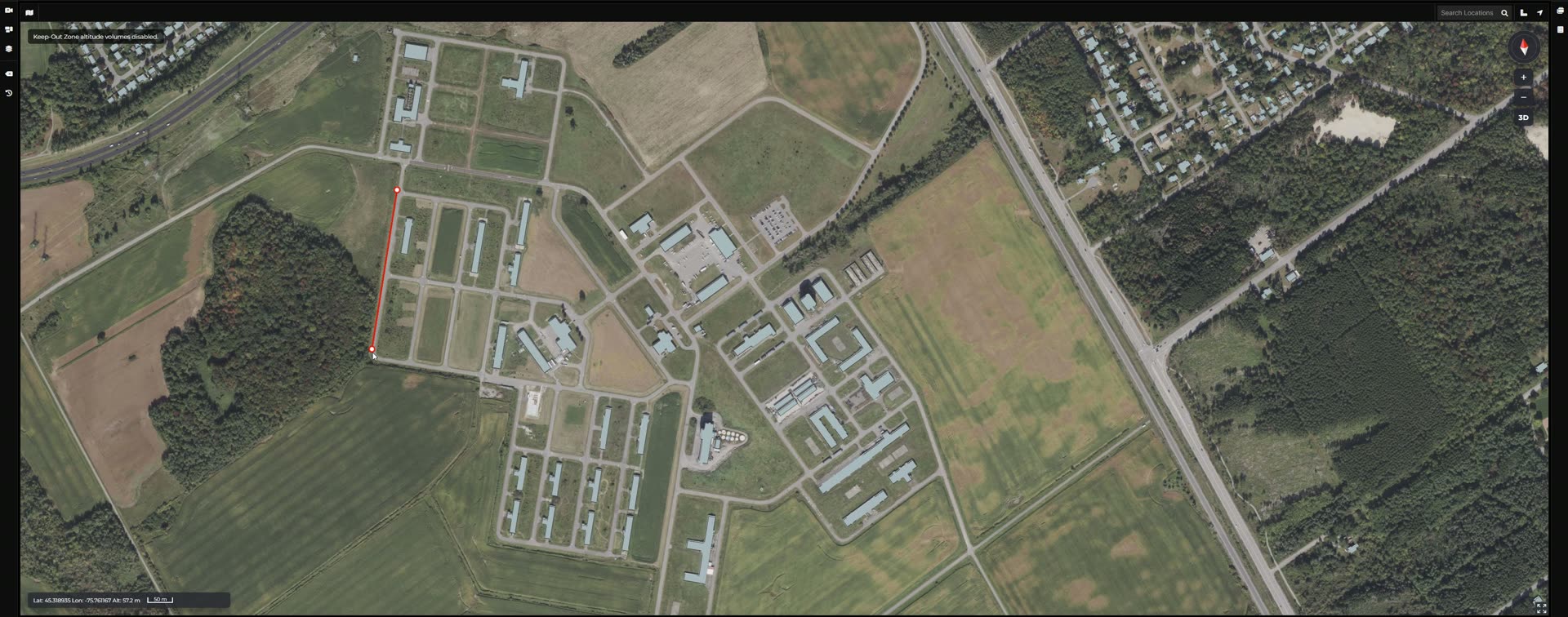 VANTAGE geospatial mission planning interface